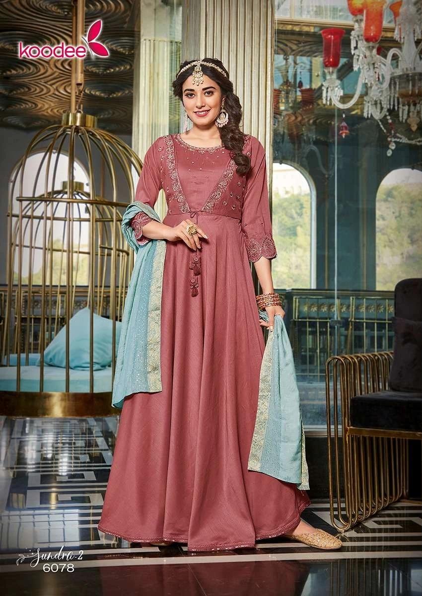 Koodee Sundra 2 Fancy Viscose Wholesale Designer Gown with Dupatta Catalog — Wholesale Kurtis, MPA wholesale from Surat — view 2